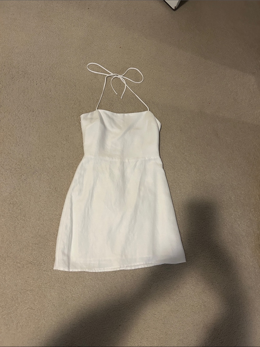 Aritzia White Halter Mini Dress